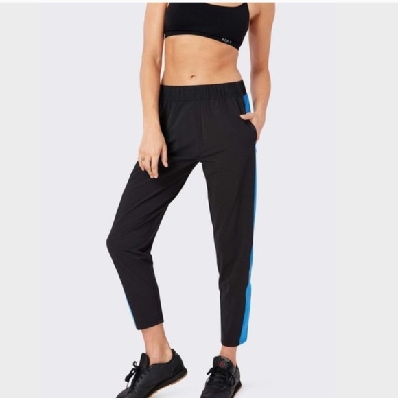 Splits59 Technical Crop Pant blue green track Stripes small - Picture 1 of 10
